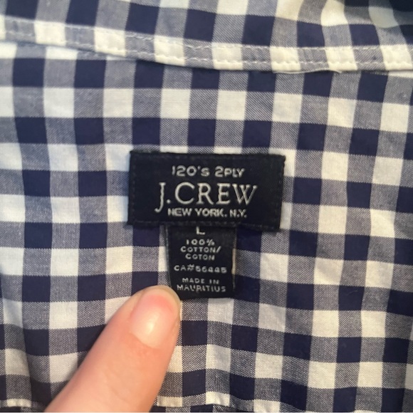 J Crew 120’s 2-ply Gingham Button Up size L - Picture 6 of 6